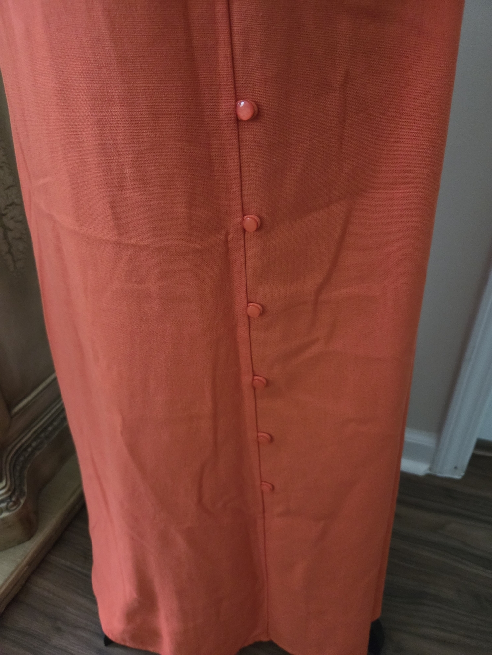 Monteau Vibrant Orange Button-Front Maxi Dress - Picture 3 of 8